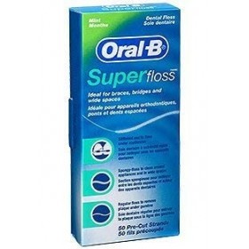 Oral B Lot de 3 paquets de 50&nbsp;fils dentaires prédécoupés