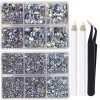 LPBeads Lot de 2000 strass SS20 à dos plat en verre pour loisirs créatifs, nail art, vêtements, chaussures, sacs, loisirs cré