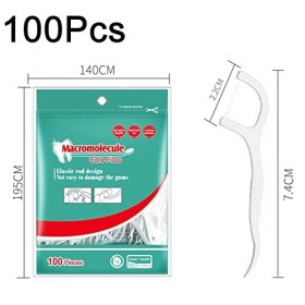 GeekerChip Fil Dentaire,100 Pcs Dental Floss,Fil Dentaire Sticks Jetable Oral Nettoyage Floss Fil Dentaire Flossers,Pour Les 