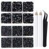 LPBeads Lot de 2000 strass SS20 à dos plat en verre pour loisirs créatifs, nail art, vêtements, chaussures, sacs, loisirs cré