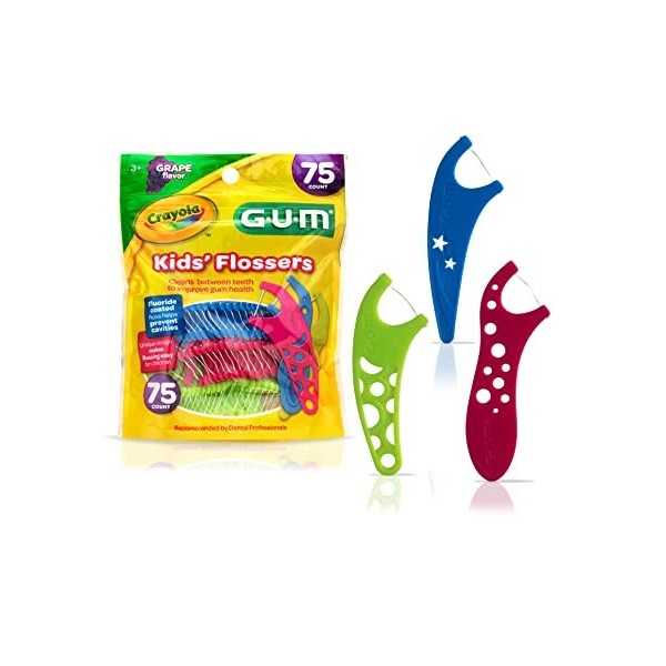 GUM Crayola Flossers Raisin, 75 Count Pack of 1 , 1