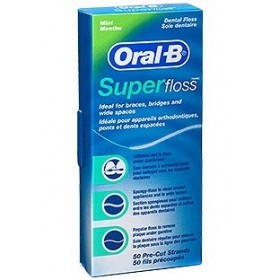 Oral B Super Floss 50&nbsp;mèches X 12&nbsp;paquets