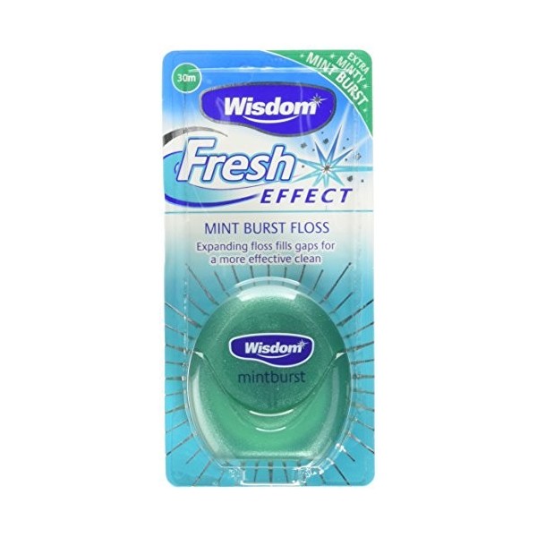 Wisdom Fresh Effect Lot de 6 fils dentaires à la menthe