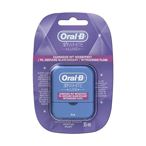 Oral B 3D White Luxe Fil dentaire avec effet blanchissant, pour de belles dents blanches