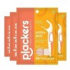 Plackers Orthopick Lot de 4 cure-dents doux et flexibles pour appareils dentaires, fabriqués avec du fil dentaire Super TufFl