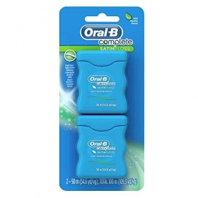 Oral-B SatinFloss Lot de 2 bobines de fil dentaire Menthe 50 m