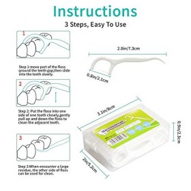 Lot de 7 bâtons de fil dentaire 350 pièces , avec étui de voyage portable et cure-dents, pour nettoyage des espaces interméd