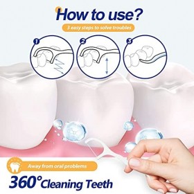 Lot de 50 cure-dents pour fil dentaire, idéal pour nettoyer le fil dentaire, cure-dents, solide et sans déchiquetage, nettoya