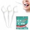 TingDongWei 200 Pièces Fils Dentaire, Fil Dentaire Sticks, Cure Dent Fil Dentaire avec Manche, Nettoyage efficace des dents, 