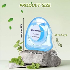 WLLHYF Lot de 2 étuis pour fil dentaire de voyage avec 50 mètres de fil dentaire pour enlever efficacement la plaque dentaire