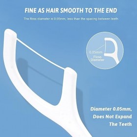 "200 pièces Fil Dentaire, Fil Dentaire Avec Manche, Fil Ultra-Résistant, Facile A Insérer, Elimine Efficacement la Plaque, Po