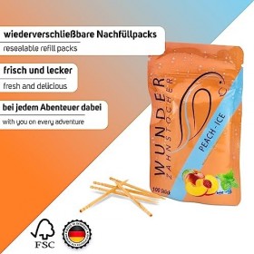 Wunder Cure-dents merveilleux - En 3 saveurs rafraîchissantes FRUIT CRUSH PACK - Cure-dents aromatisés - Alternative au chewi