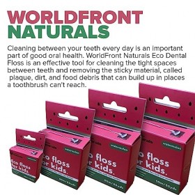 WorldFront Naturals Fil dentaire pour nettoyer les dents, enlever la plaque et les débris alimentaires – Fil dentaire biodégr