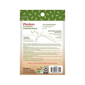 Plackers EcoChoice Lot de 50 fils dentaires compostables provenant de sources durables, sans BPA, emballage recyclable, saveu