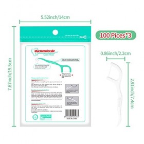 Fil Dentaire 300PCS, Fil Dentaire Jetable, Floss Fil Dentaire Flossers 3 paquets, Pour Les Soins Bucco-Dentaires, Dental Flos