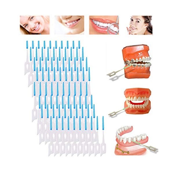 Lot de 80 cure-dents jetables doux et tendance - Pour soins dentaires - Lot de 80