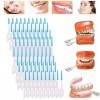 Lot de 80 cure-dents jetables doux et tendance - Pour soins dentaires - Lot de 80