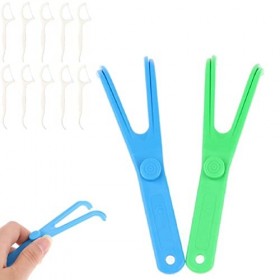 Porte Fil Dentaire,Porte-Fil Dentaire Réutilisable,Porte Flosser Dentaire,Support Fil Dentaire,2 Support de Remplacement de P