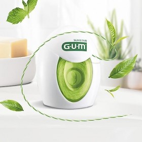 GUM Fil dentaire torsadé | Élimine la plaque dentaire entre les dents et en dessous de la ligne des gencives | jusquà 30% de