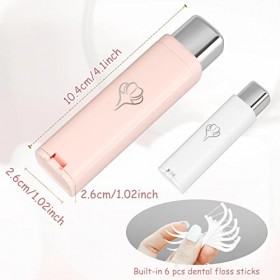 2 pièces Distributeur de fil dentaire portable, distributeur de fil dentaire, support de fil dentaire avec 12 pièces bâtonnet