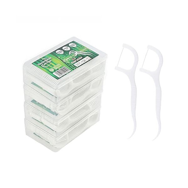 YIKAOMAI® 200PCS Bâtonnets de fil dentaire, Fil dentaire/hygiène dentaire Flossers avec design en Y, Bâtonnets de fil dentair