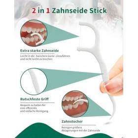 LAOYE 300 PCS Fil Dentaire avec Manche Cure Dents Plastique Dental Floss Picks Porte Fils Dentaires Fil Interdentaires