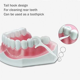 KHDULQ 300 Pièces Fil Dentaire, Fil Dentaire Avec Manche, Cure Dent Plastique, Flosser Dentaire, Fil Dentaire Gum, Fil de Soi
