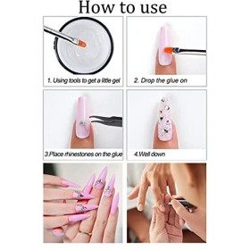 EBANKU Strass vert émeraude pour ongles cristaux à dos plat pour la Saint Patrick avec pince à épiler