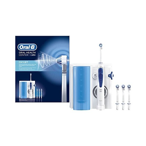 Oral-B Oxyjet, Jet Dentaire Hydropulseur, Rechargeable avec Câble Inclus, Technologie Micro-Bulles DAir, 1 Hydropulseur Oxyj