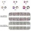 6120 Ensemble de Strass Cristal AB Cristal de Verre de Formes Multiples AB Strass, Comprenant 120 Cristaux d’Ongles et 6000 A