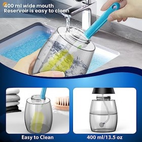 Hydropulseur Jet Dentaire Sans Fil Portable pour le Nettoyage Dentaire: Irrigateur Oral 5 Modes 6 Embouts Jet, 400ML IPX 7 Ét