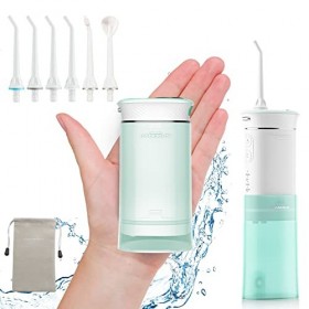 Hangsun Hydropulseur Jet Dentaire Portable Mini Irrigateur Oral HOC600 IPX7 Étanche avec Modes de Bricolage 6 Embouts de Jet 