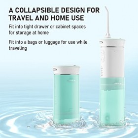 Hangsun Hydropulseur Jet Dentaire Portable Mini Irrigateur Oral HOC600 IPX7 Étanche avec Modes de Bricolage 6 Embouts de Jet 