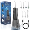 SURFOU Jet Dentaire Hydropulseur et Irrigateurs 5 Modes 7 Embouts, IPX7 Etanche, USB TYP-C Rechargeable et Réservoir Deau 30