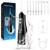 Hydropulseur Jet Dentaire avec 4 Modes et 8 Buses, 310 ML, USB Rechargeable et IPX7 Etanche, Irrigateur Oral Portable Water F