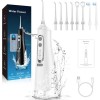 Hydropulseur Jet Dentaire avec 4 Modes et 8 Buses, 310 ML, USB Rechargeable et IPX7 Etanche, Irrigateur Oral Portable Water F