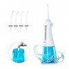 TUREWELL FC1591 Hydropulseur Jet Dentaire Portable, Irrigateur Oral Professionnel 300ML Electrique & Rechargeable IPX7 Etanch