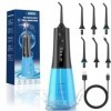 SURFOU Jet Dentaire, Hydropulseur Dentaire 3 Modes 6 Embouts de jet avec 4 réglages de Pression, Irrigateur Oral IPX7 Etanche