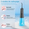 SURFOU Jet Dentaire, Hydropulseur Dentaire 3 Modes 6 Embouts de jet avec 4 réglages de Pression, Irrigateur Oral IPX7 Etanche