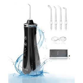 Gealm Hydropulseur dentaire professionnel sans fil, rotation à 360° portable et rechargeable 3 modes
