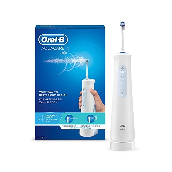 Oral-B Pulseur hydraulique dentaire Oxyjet, 1 tête, avec technologie de microbulles, nettoyage en profondeur, régénère les ge