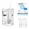 Waterpik Ultra Plus Hydropulseur avec 5 embouts et système avancé de régulation de la pression avec 10 réglages - Outil pour 