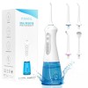 Hydropulseur jet Dentaire,TUREWELL Irrigateur Oral Portable IPX7 Étanche,4 Buses 3 Modes,Type-C Irrigateur Rechargeable pour 