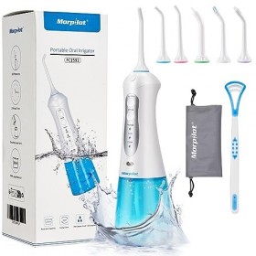 Hydropulseur Jet Dentaire Portable Rechargeable, Morpilot Jet Dentaire Hydropulseur Irrigateur Electrique, 3 Mode 300ML avec 