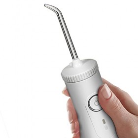 Waterpik Hydropulseur sans fil blanc, élimine la plaque dentaire et améliore la santé des gencives, rotation de la pointe à 3