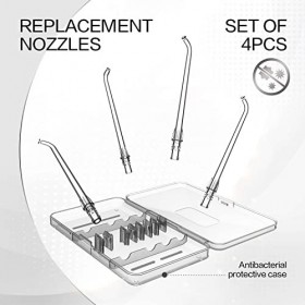 Lot de 4 embouts de rechange standard pour hydropulseur portable SYNHOPE Mini