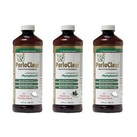 Perioclear Organic Alcohol-Free Mouthwash 3 16 OZ Bottle Value Pack Dentist Formulated, Fluoride-free, Preservative-free...