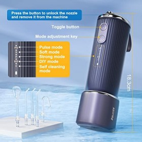 CARER SPARK Hydropulseur Dentaire - Irrigateur Oral Professionnel avec Mode Autonettoyant 4 Modes & 5 Buses Fonction USB Rech