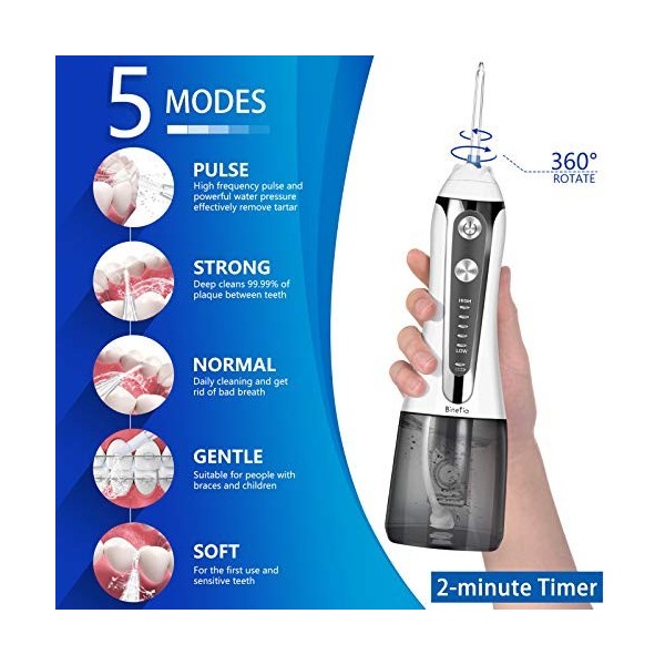 Water Flosser for Teeth Cordless with 5 Modes