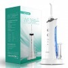 VOYOR Hydropulseur Dentaire Portable, Irrigateur Oral Professionnel IPX7 Étanche, 4 Buses 3 Modes pour Voyage et Utilisation 